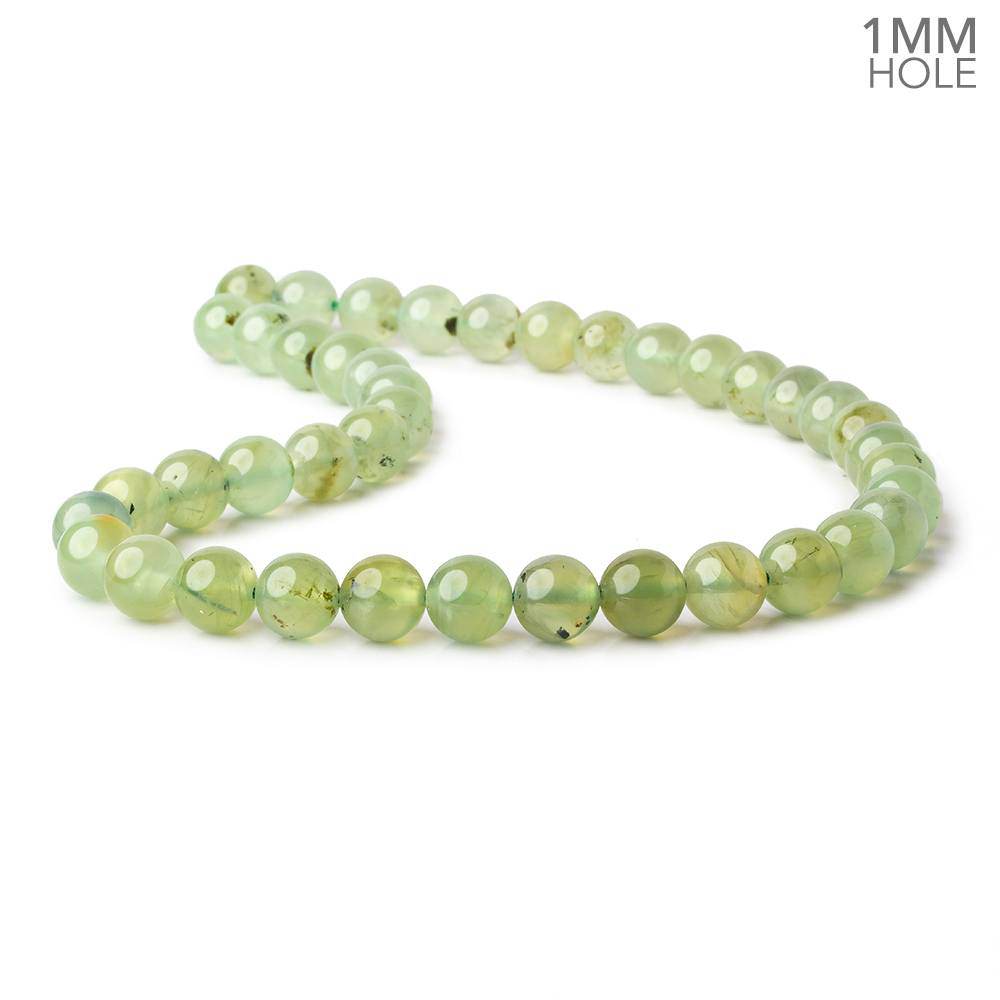 10mm Dendritic Prehnite plain round large hole beads 15.5 inch 41 pieces AA - Beadsofcambay.com