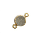 10mm Gold Leafed White Drusy Coin 2 ring Connector 1 piece - Beadsofcambay.com