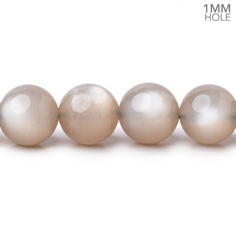 10mm Greige Moonstone Plain Round Beads 15.5 inch 39 pieces AAA 1mm Hole - Beadsofcambay.com
