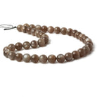 10mm Grey & Brown Moonstone Plain Rounds 16 inch 41 beads AA - Beadsofcambay.com