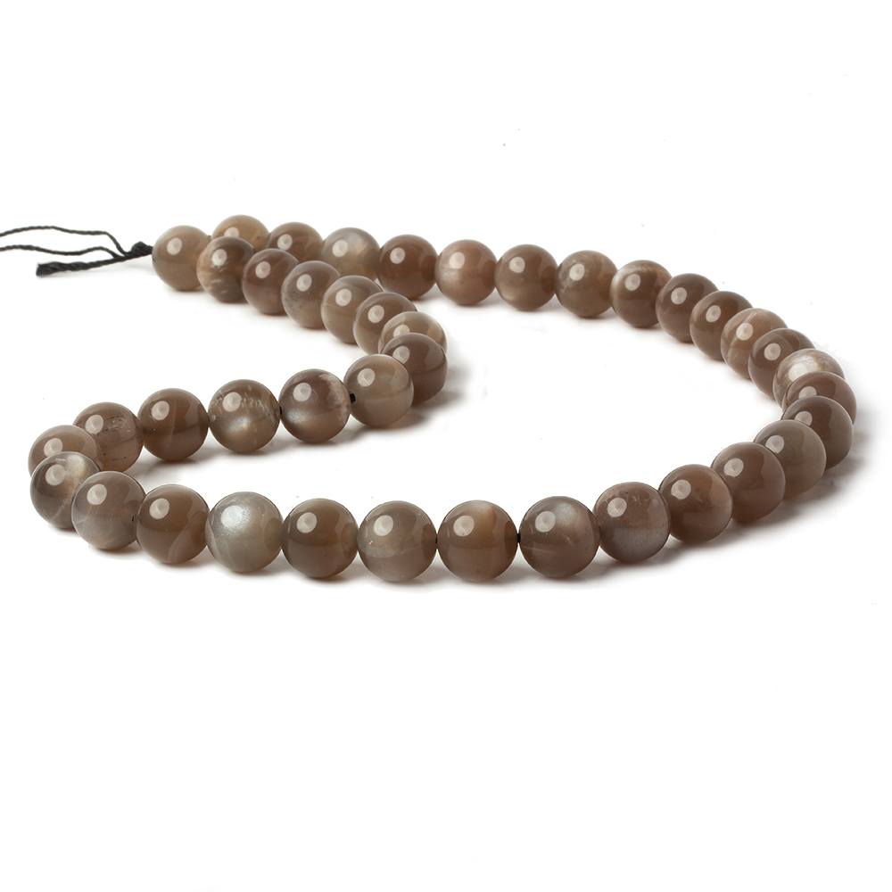 10mm Grey & Brown Moonstone Plain Rounds 16 inch 41 beads AA - Beadsofcambay.com
