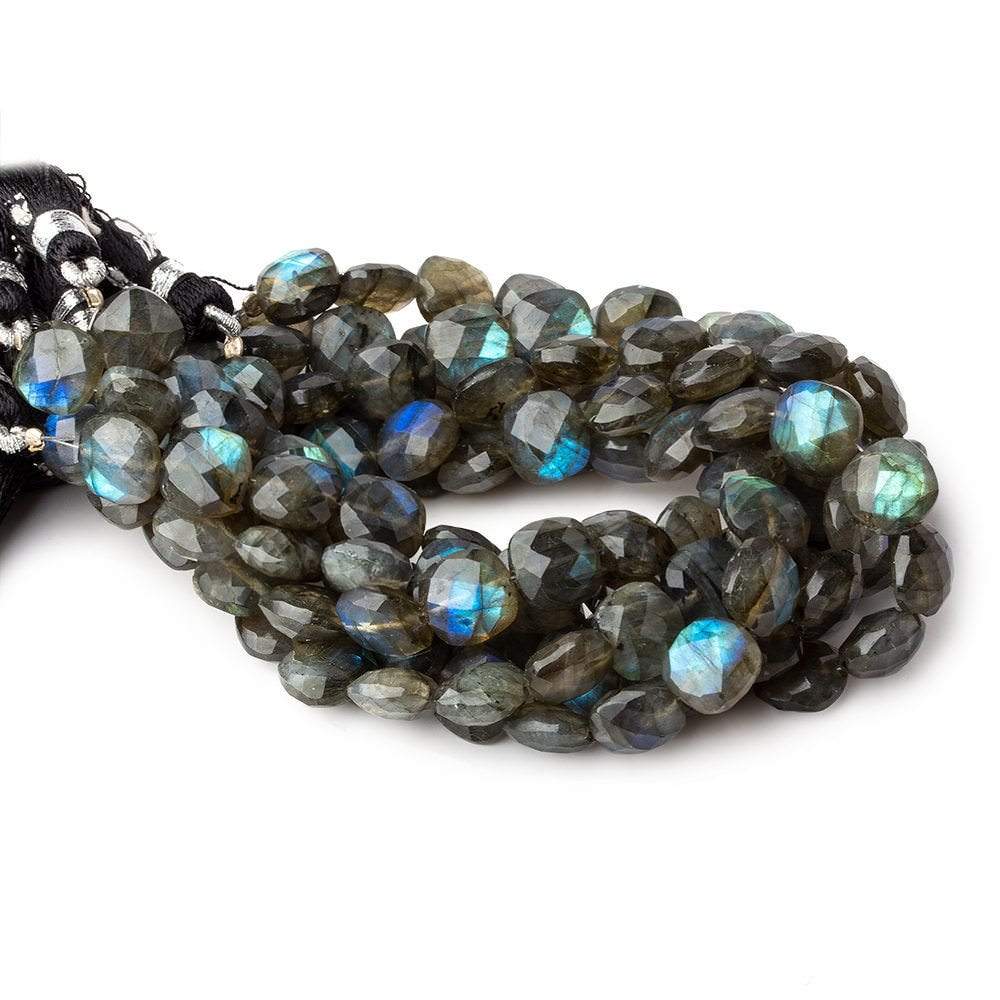 10mm Labradorite faceted pillows 8.5 inch 20 beads A - Beadsofcambay.com