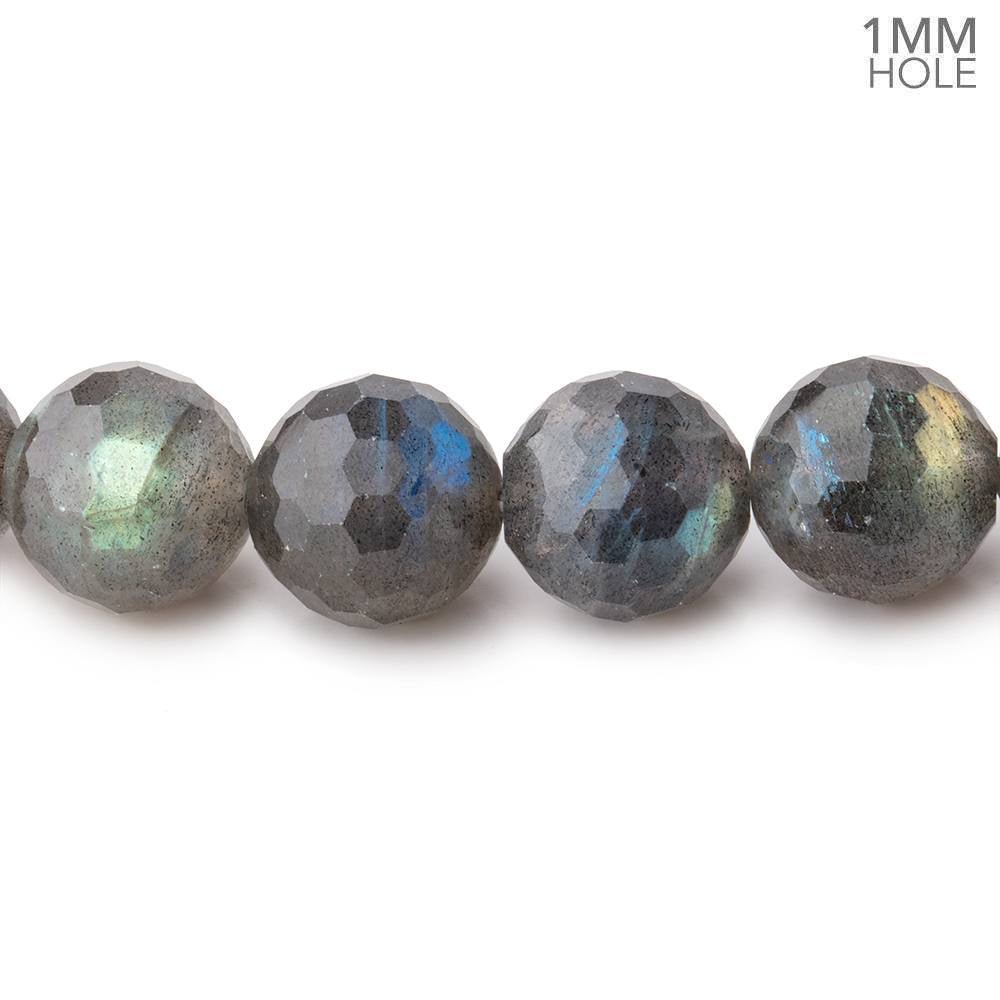 Beadsofcambay 10mm Labradorite Faceted Round Beads 15 inch 39 pieces 1mm Large Hole