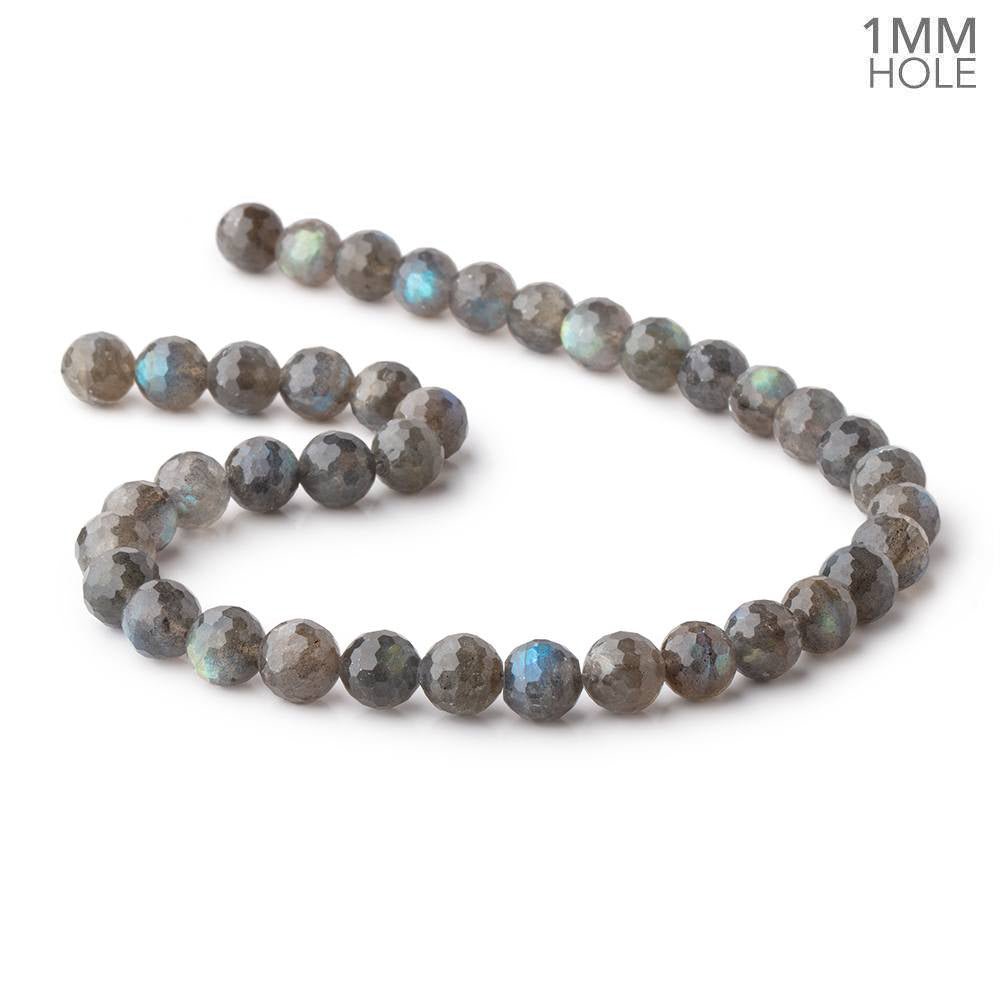 10mm Labradorite Faceted Round Beads 15 inch 39 pieces 1mm Large Hole - Beadsofcambay.com