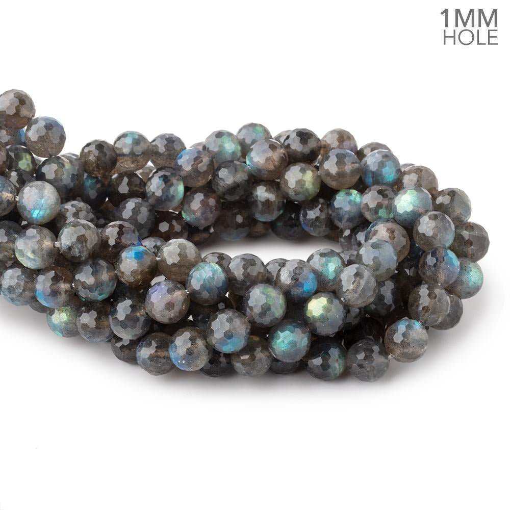 10mm Labradorite Faceted Round Beads 15 inch 39 pieces 1mm Large Hole - Beadsofcambay.com