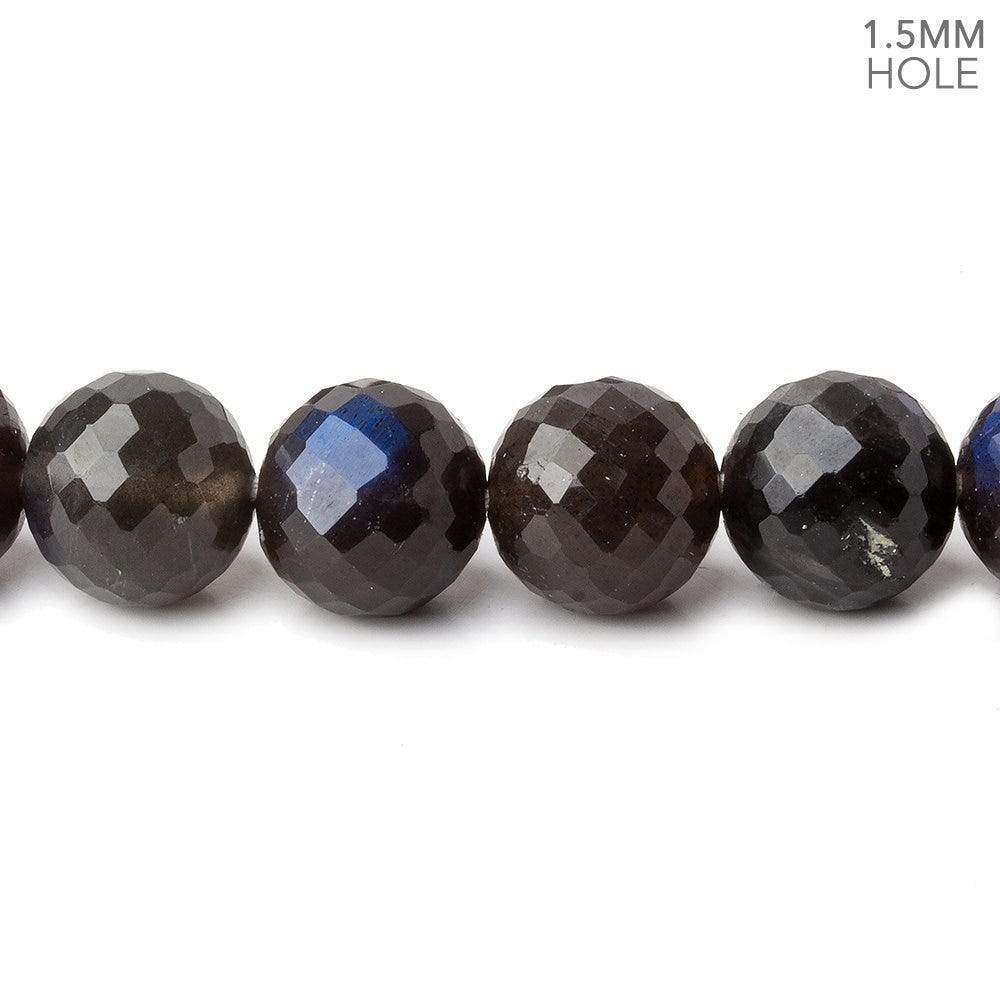 10mm Labradorite faceted rounds 20 inch 54 large hole beads A - Beadsofcambay.com