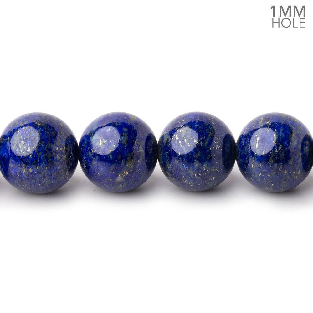 10mm Lapis Lazuli Plain Round Beads 16 inch 40 pieces 1mm Hole - Beadsofcambay.com