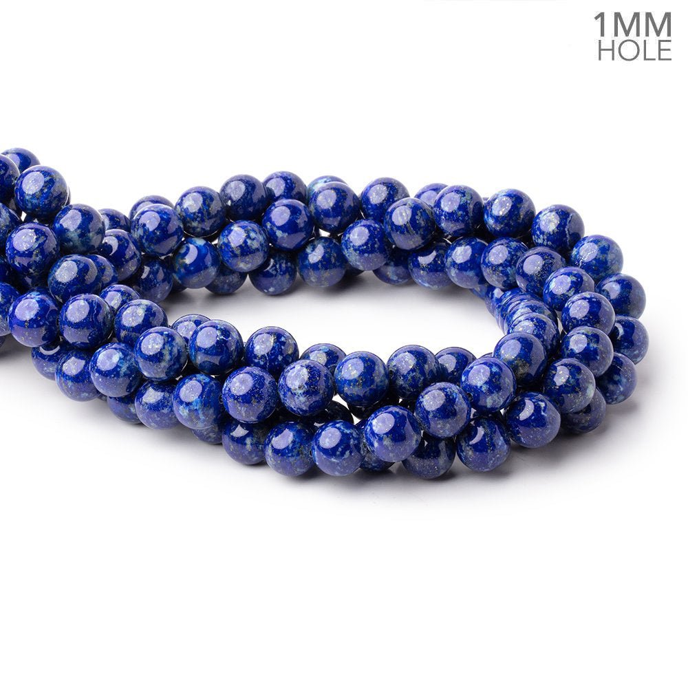 10mm Lapis Lazuli Plain Rounds 16 inch 40 Beads 1mm Hole - Beadsofcambay.com