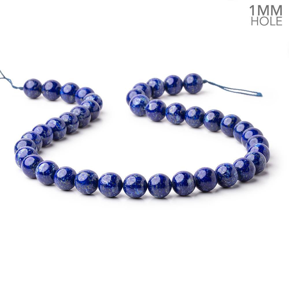 10mm Lapis Lazuli Plain Rounds 16 inch 40 Beads 1mm Hole - Beadsofcambay.com