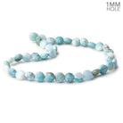 10mm Larimar Plain Coin Beads 15 inch 39 pieces AA 1mm Large Hole - Beadsofcambay.com