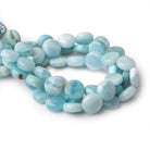 10mm Larimar plain coin beads 8 inch 19 pieces AA Grade - Beadsofcambay.com
