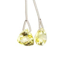 10mm Lemon Quartz Faceted Trillion Set of 2 beads - Beadsofcambay.com