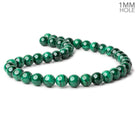 10mm Malachite plain round large hole beads 16 inch 41 pieces A - Beadsofcambay.com