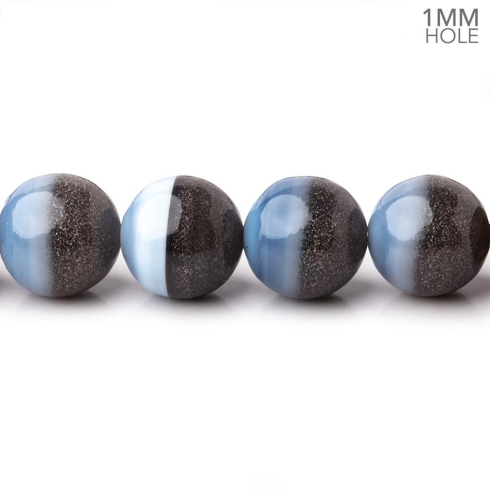 10mm Owyhee Blue Opal & Grey Agate Plain Round Beads 18 inch 47 pieces AAA - Beadsofcambay.com