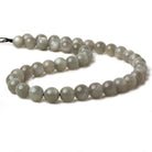 10mm Platinum Grey Moonstone Plain Rounds 16 inch 41 beads AA - Beadsofcambay.com