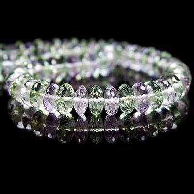 10mm Prasiolite Faceted Rondelles 16 inch 59 beads AA Grade - Beadsofcambay.com