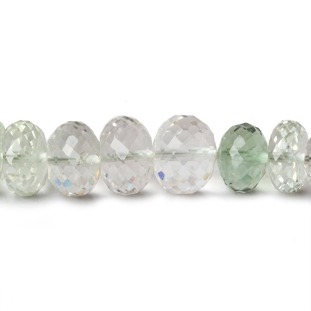 10mm Prasiolite Faceted Rondelles 16 inch 59 beads AA Grade - Beadsofcambay.com