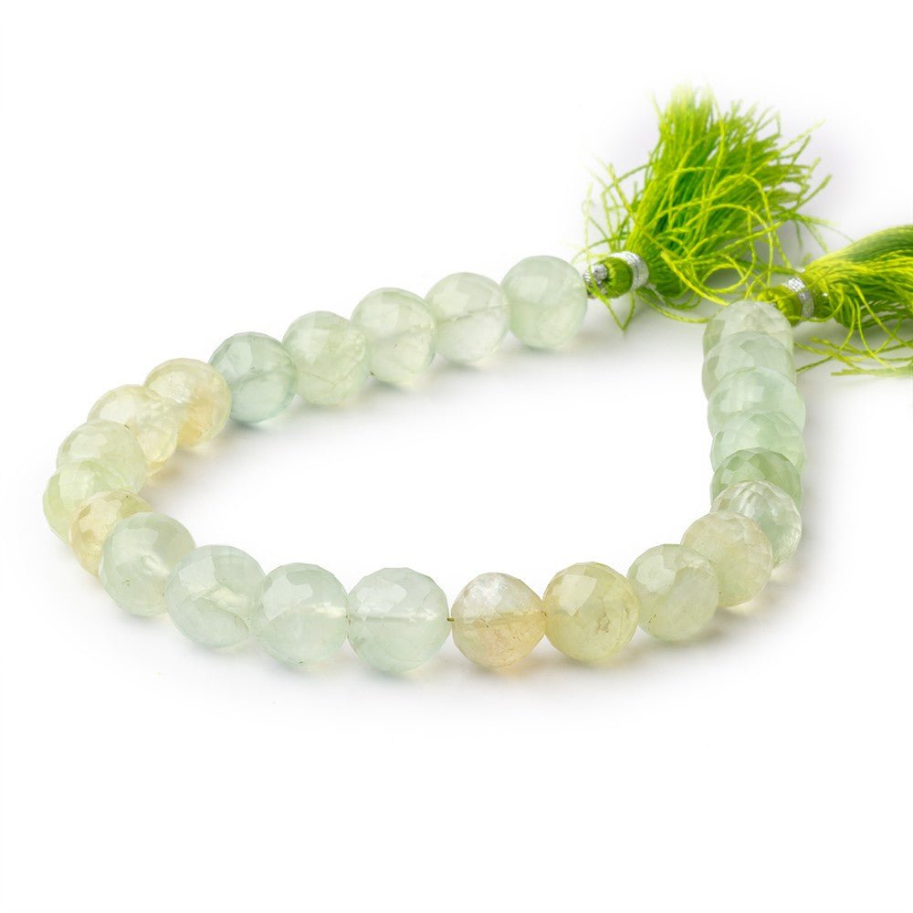 10mm Prehnite Faceted Round Beads 9 inch 24 pieces - Beadsofcambay.com