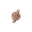 10mm Rose Gold Bezel Metallic Rose Drusy Coin Connector 1 piece - Beadsofcambay.com