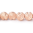 10mm Rose Gold plated Copper Spiral Beads 8 inch 21 pieces - Beadsofcambay.com