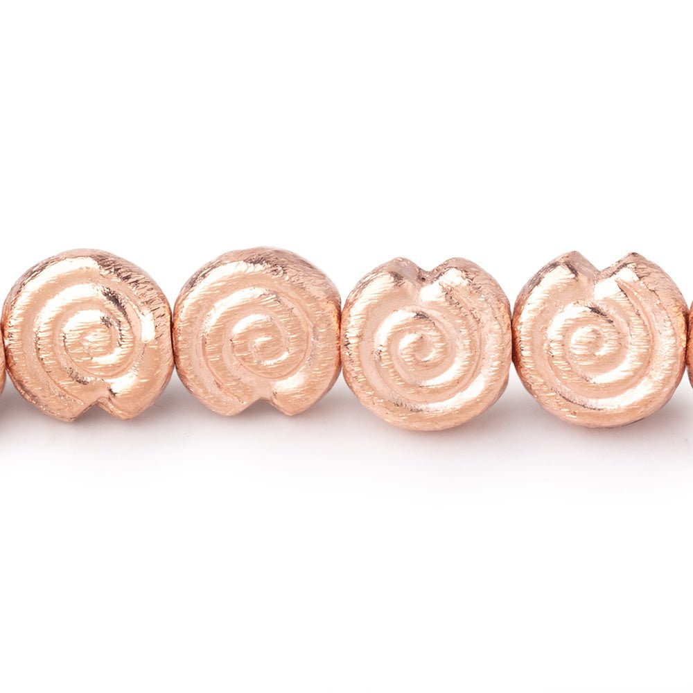 10mm Rose Gold plated Copper Spiral Beads 8 inch 21 pieces - Beadsofcambay.com