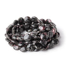 10mm Ruby Red Spinel in Biotite Plain Coin Beads 18 inch 47 pieces - Beadsofcambay.com