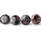 10mm Ruby Red Spinel in Biotite Plain Coin Beads 18 inch 47 pieces - Beadsofcambay.com
