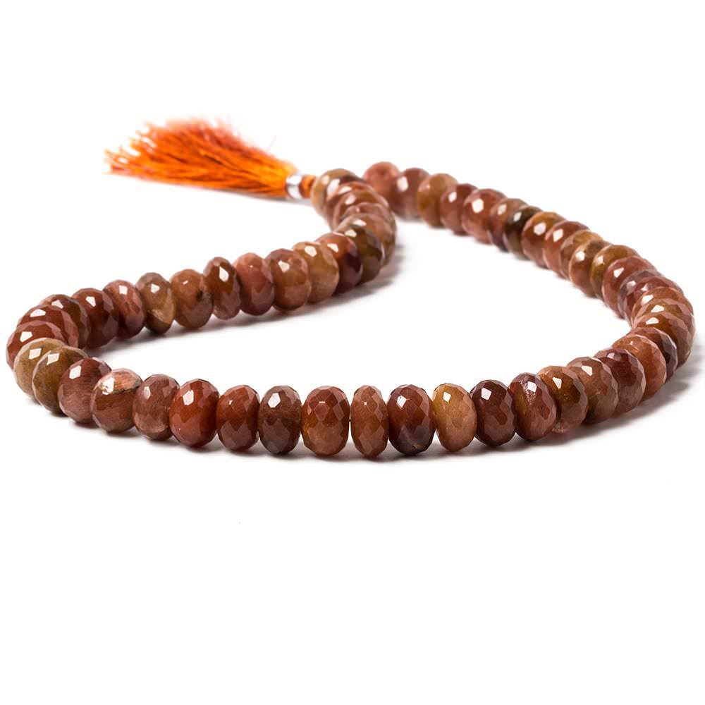 10mm Rutilated Quartz Faceted Rondelle 13.5 inch 56 pieces - Beadsofcambay.com