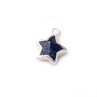 10mm Silver Leafed Lapis Lazuli Faceted Star Focal Pendant 1 piece - Beadsofcambay.com