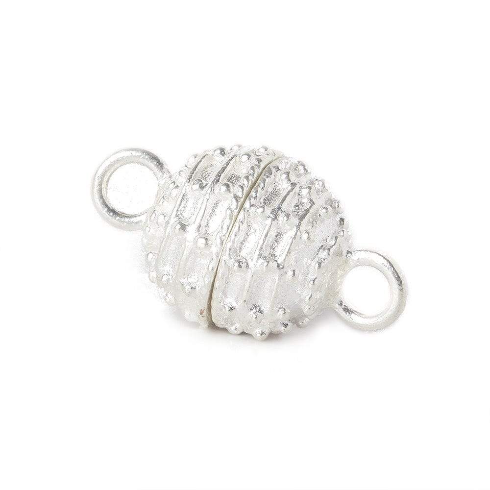 10mm Silver plated Copper Beehive Magnetic Clasp 1 piece - Beadsofcambay.com