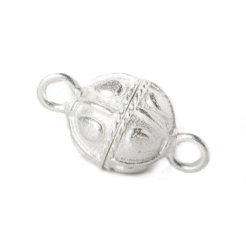 10mm Silver plated Copper Magnetic Clasp Pear 1 piece - Beadsofcambay.com