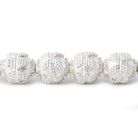 10mm Silver Plated Copper Roval Bead Miligrain Triangle 8 inch 18 pieces - Beadsofcambay.com