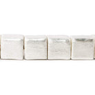 10mm Sterling Silver plated Copper Brushed Cube Beads 19 pieces - Beadsofcambay.com