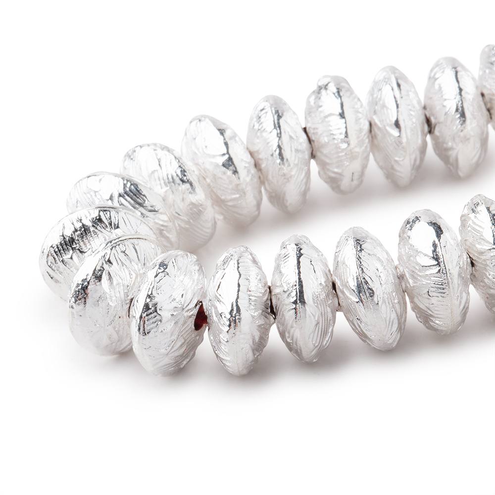 10mm Sterling Silver plated Copper Disc Beads 8 inch 40 pieces - Beadsofcambay.com