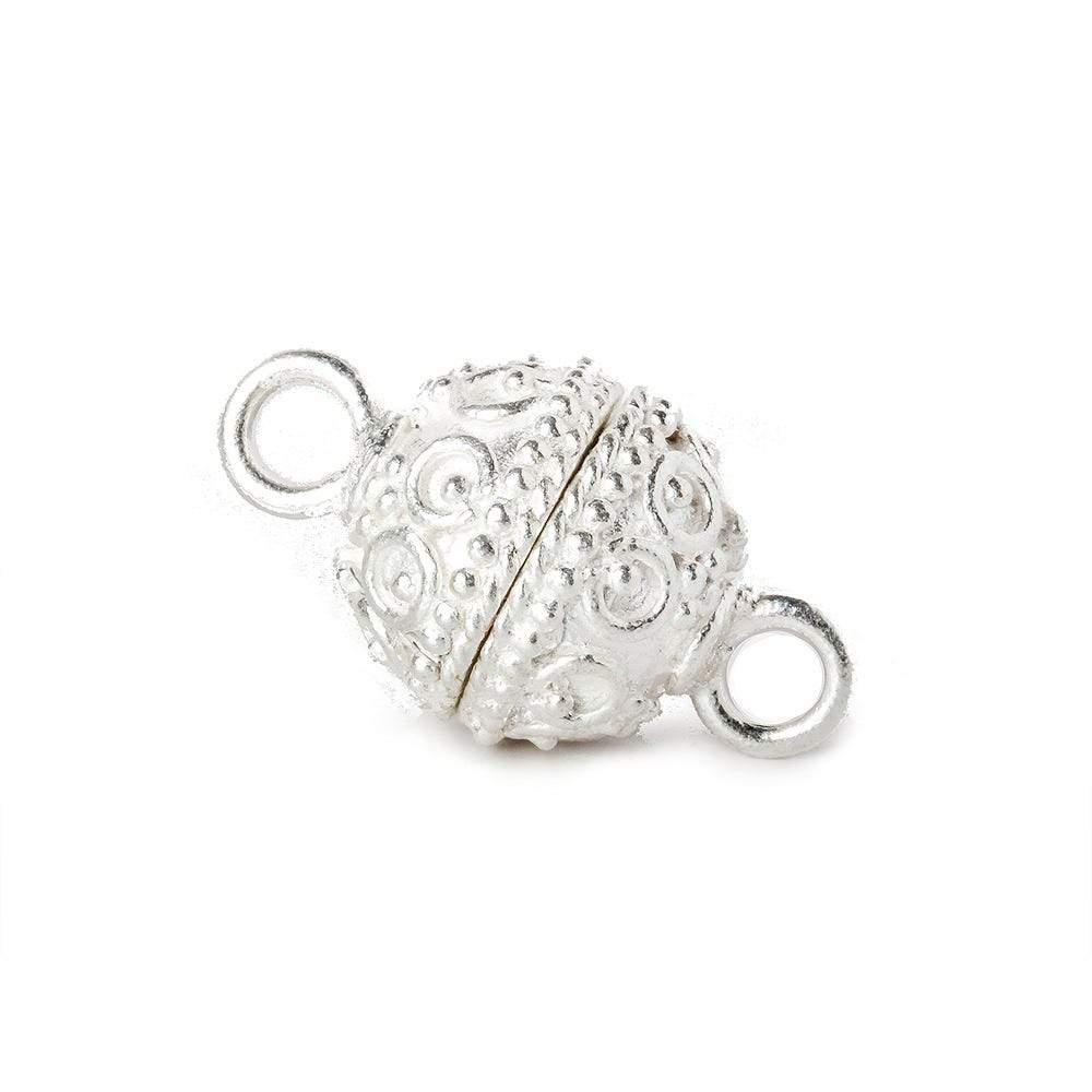 10mm Sterling Silver plated Copper Magnetic Ball Clasp 1 piece - Beadsofcambay.com