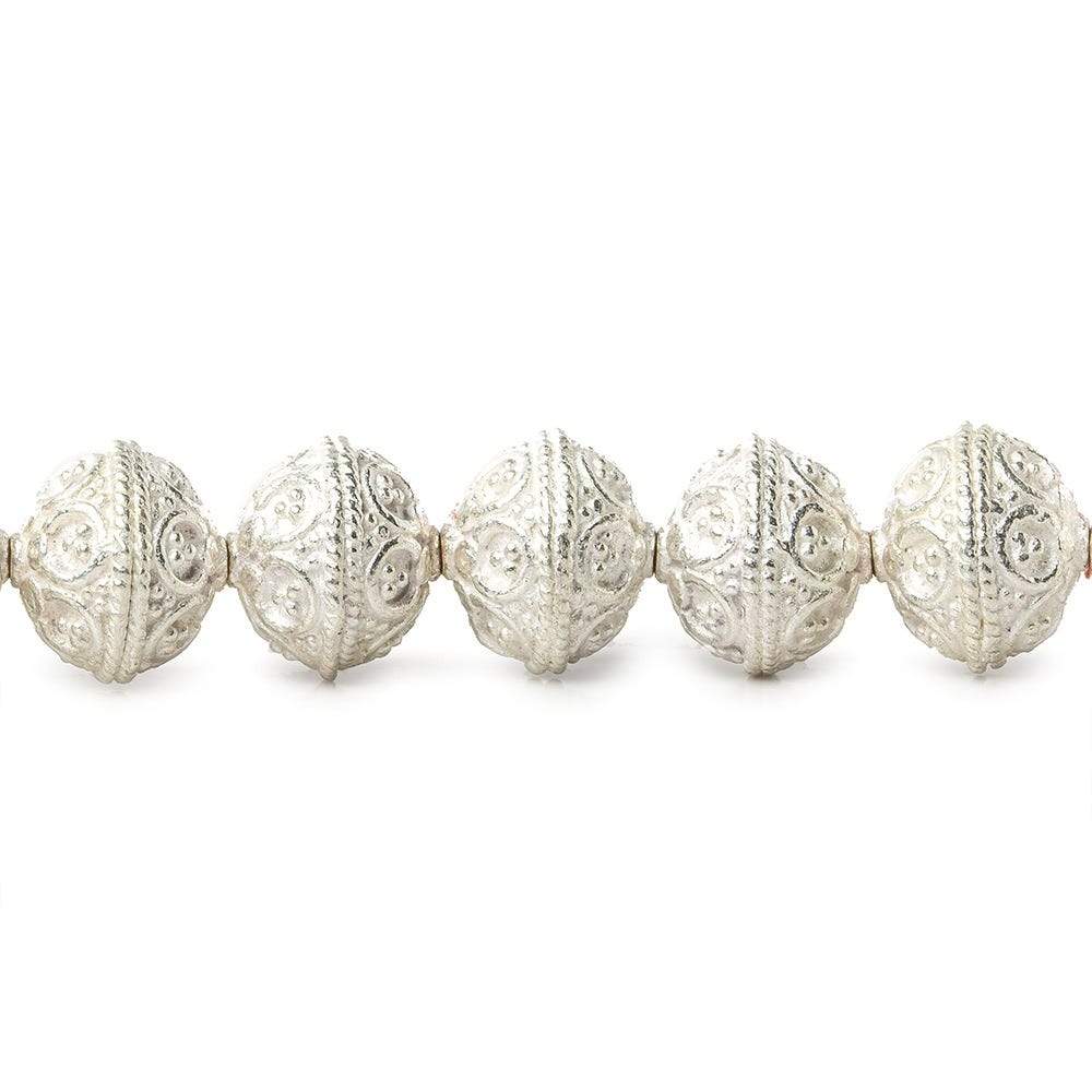 10mm Sterling Silver plated Copper Moroccan Roval Bead 8 inch 22 beads - Beadsofcambay.com