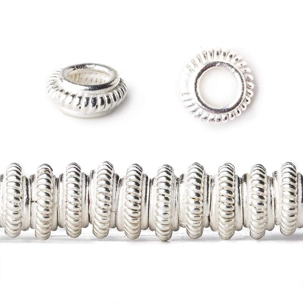 10mm Sterling Silver Plated Copper Spacer 8 inch 46 pcs - Beadsofcambay.com