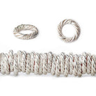 10mm Sterling Silver Plated Copper Twist and Plain Jumpring 8 inch 96 beads - Beadsofcambay.com