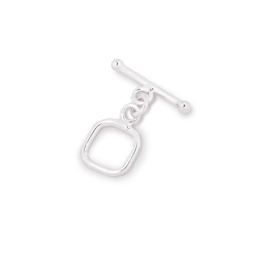 10mm Sterling Silver Rounded Square Toggle 1 piece - Beadsofcambay.com