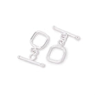 10mm Sterling Silver Rounded Square Toggle 1 piece - Beadsofcambay.com