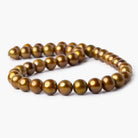 10mm Toffee Brown Off Round Freshwater Pearls 16 inch 42 pieces - Beadsofcambay.com