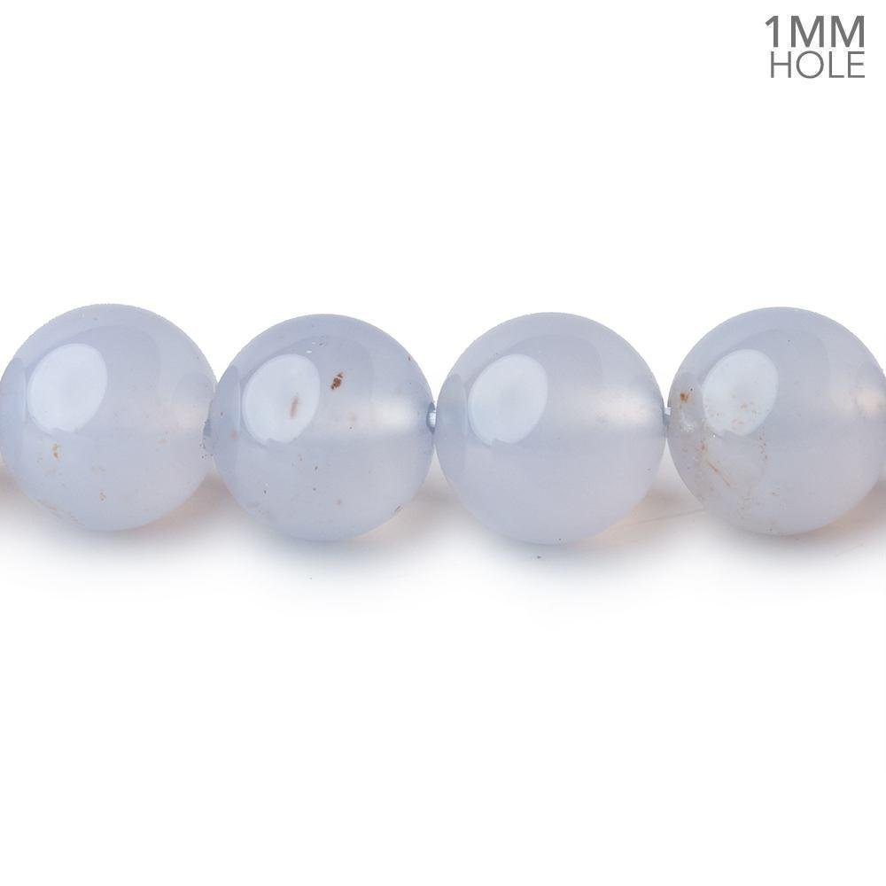 10mm Turkish Blue Chalcedony Plain Round Beads 15.5 inch 38 pieces - Beadsofcambay.com