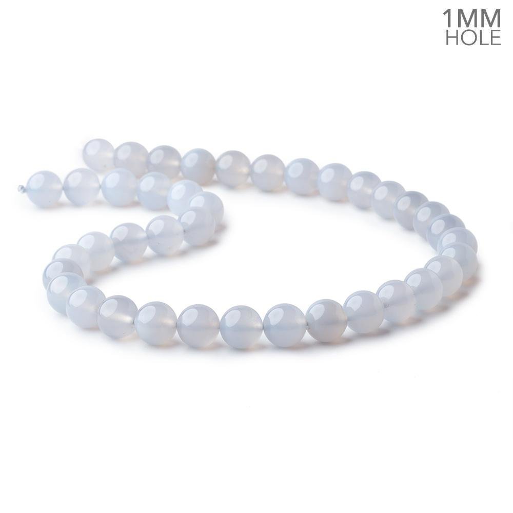 10mm Turkish Blue Chalcedony Plain Round Beads 15.5 inch 38 pieces - Beadsofcambay.com