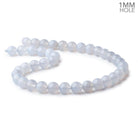 10mm Turkish Blue Chalcedony Plain Round Beads 15.5 inch 38 pieces - Beadsofcambay.com