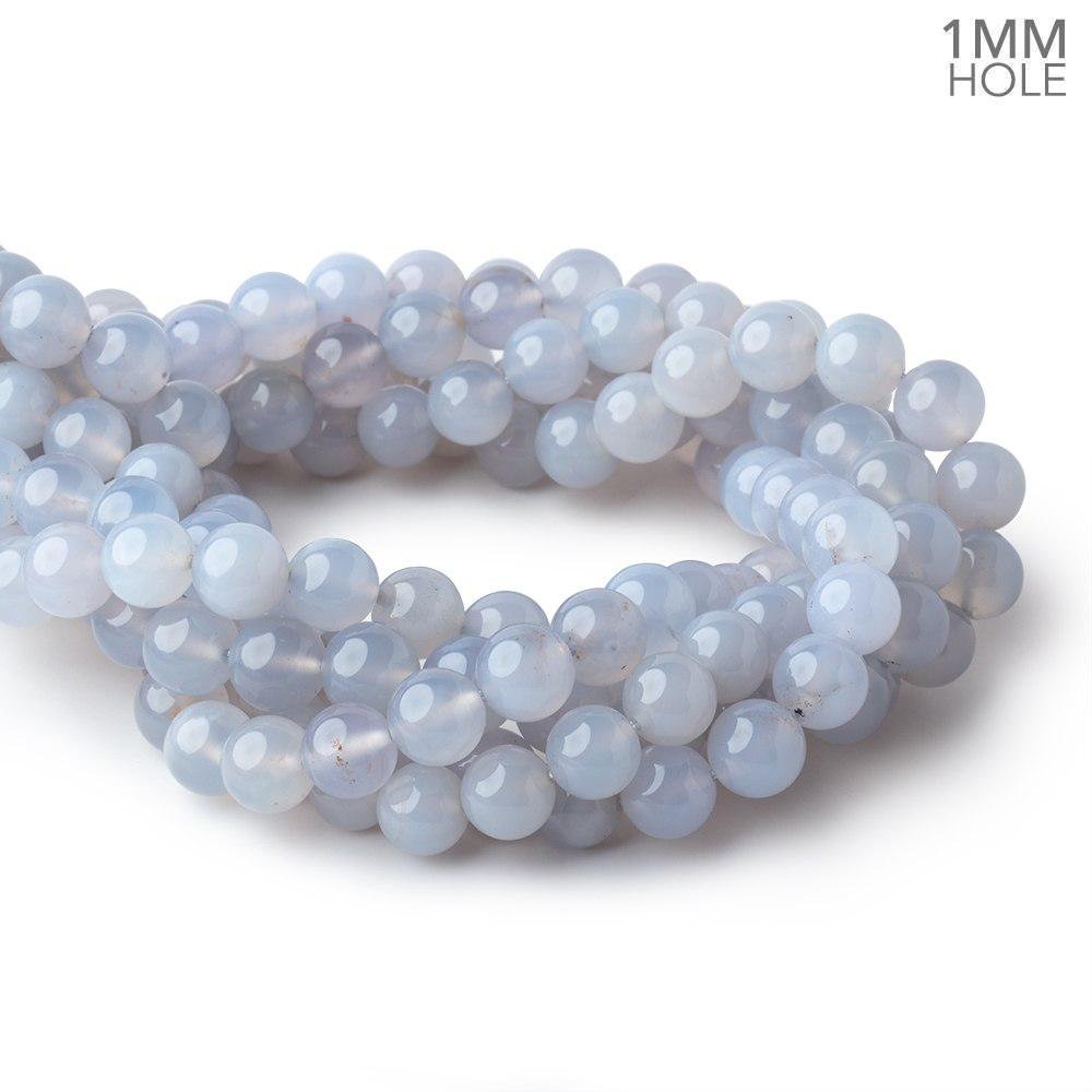 10mm Turkish Blue Chalcedony Plain Round Beads 15.5 inch 38 pieces - Beadsofcambay.com