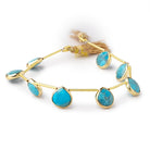 10mm Vermeil Bezel Turquoise Howlite Faceted Heart Beads 6 inch 8 pieces - Beadsofcambay.com