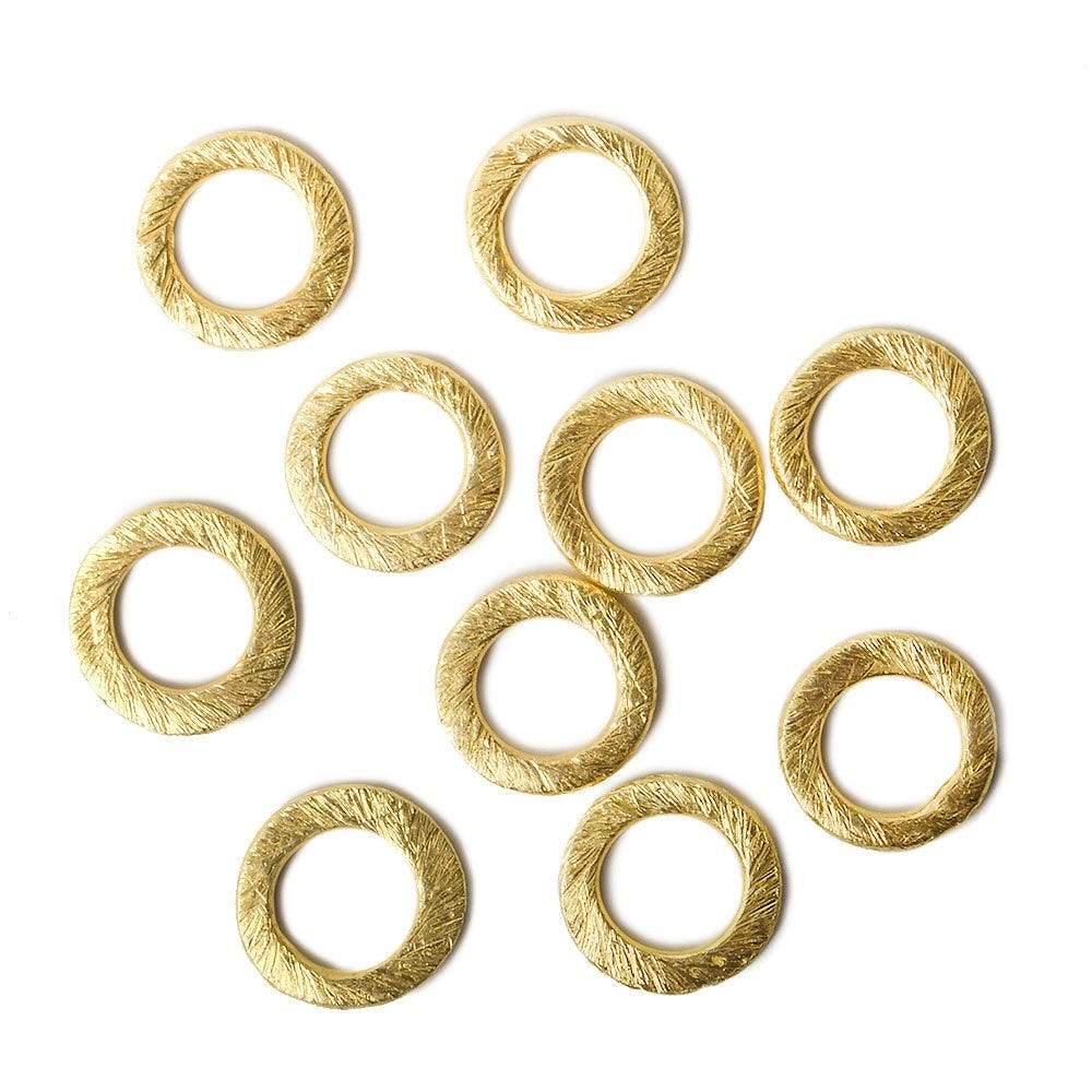 10mm Vermeil brushed Jump Ring Set of 10 pieces - Beadsofcambay.com