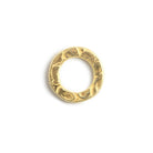 10mm Vermeil Hammered Jump Ring Connector 7mm ID Set of 10 pieces - Beadsofcambay.com