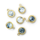 10mm Vermeil Rope Bezel Dendritic Opal Coin Pendant 1 piece - Beadsofcambay.com