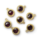 10mm Vermeil Rope Bezel Garnet Coin Pendant 1 piece - Beadsofcambay.com